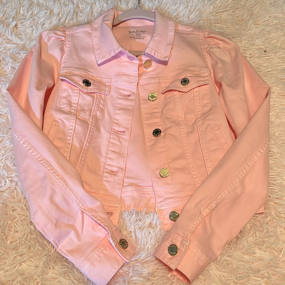 Lilly Pulitzer pink denim jacket